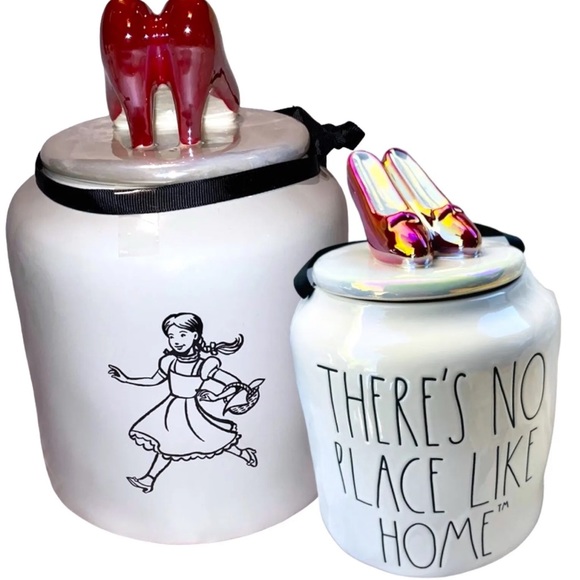 Rae Dunn THERE'S NO PLACE LIKE HOME Large Canister Wizard Of Oz Wicked New 2022 - Picture 2 of 8